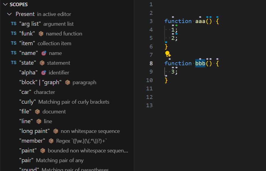 sidebar scopes